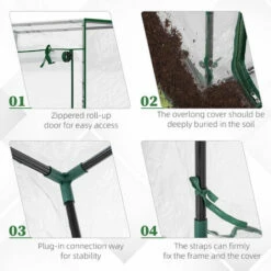 Outsunny 100 X 50 X 150cm Greenhouse W/ Zipper Roll-up Door Outdoor Transparent 11 Outsunny 100 X 50 X 150cm Greenhouse W/ Zipper Roll-up Door Outdoor Transparent -Outsunny store 51181763 5