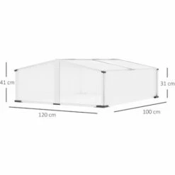 Outsunny Polycarbonate Greenhouse Aluminium Cold Frame Grow House, Silver 3 Outsunny Polycarbonate Greenhouse Aluminium Cold Frame Grow House, Silver -Outsunny store 51181799 2
