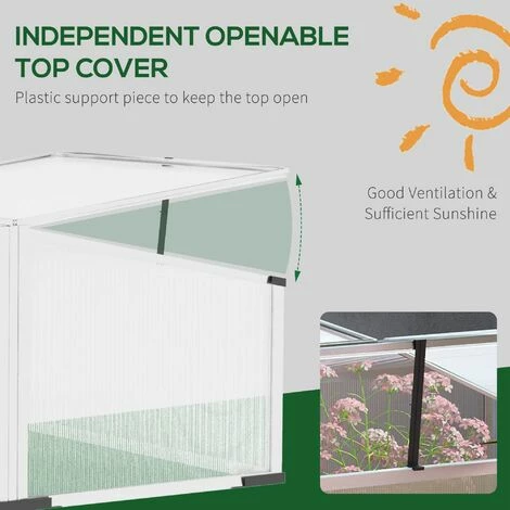 Outsunny Polycarbonate Greenhouse Aluminium Cold Frame Grow House, Silver Outsunny Polycarbonate Greenhouse Aluminium Cold Frame Grow House, Silver -Outsunny store 51181799 5