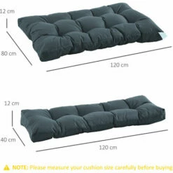 Outsunny 2Pcs Tufted Pallet Cushions Seat Pad Back Cushion Indoor Outdoor -Outsunny store 51221639 2