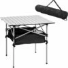 Outsunny Aluminum Camping Table Folding Table Picnic Table W/ Mesh Bag, Silver -Outsunny store 51221642 1