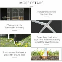 Outsunny 6m X 3m Garden Gazebo Marquee Canopy Party Tent Canopy Patio Black 11 Outsunny 6m X 3m Garden Gazebo Marquee Canopy Party Tent Canopy Patio Black -Outsunny store 51258932 5
