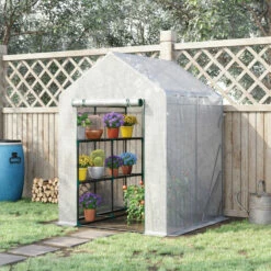 Outsunny Greenhouse For Outdoor, Portable Gardening Plant Grow House W/ Shelf -Outsunny store 51258954 3