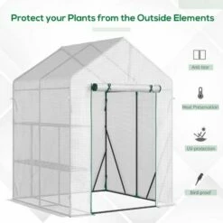 Outsunny Greenhouse For Outdoor, Portable Gardening Plant Grow House W/ Shelf -Outsunny store 51258954 4