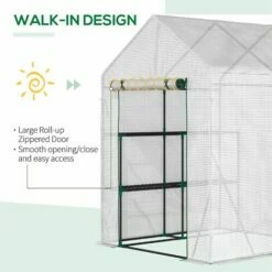 Outsunny Greenhouse For Outdoor, Portable Gardening Plant Grow House W/ Shelf -Outsunny store 51258954 5