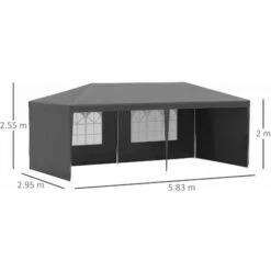 Outsunny 6m X 3m Garden Gazebo Marquee Canopy Party Tent Canopy Patio Dark Grey -Outsunny store 51258965 2
