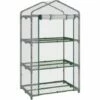 Outsunny 3 Tier Mini Greenhouse Grow House W/ Roll Up Door, 69x49x125cm, Clear -Outsunny store 51386025 1