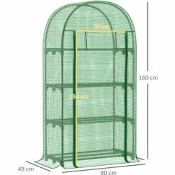 Outsunny 80 X 49 X 160cm Mini Greenhouse Portable Green House With Storage Shelf -Outsunny store 51386031 2