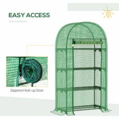 Outsunny 80 X 49 X 160cm Mini Greenhouse Portable Green House With Storage Shelf -Outsunny store 51386031 5