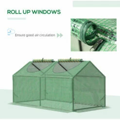 Outsunny Mini Greenhouse Small Plant Grow House W/ PE Cover Windows For Outdoor -Outsunny store 51519833 5