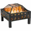 Outsunny Outdoor Fire Pit With Screen And Poker, Backyard Wood Burner, Black -Outsunny store 51519838 1