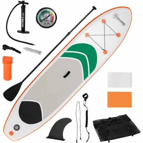 Outsunny 10Ft Inflatable Non-Slip Paddle Stand Up Board W/ Adjustable Paddle 3 Outsunny 10Ft Inflatable Non-Slip Paddle Stand Up Board W/ Adjustable Paddle