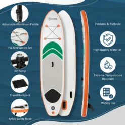 Outsunny 10Ft Inflatable Non-Slip Paddle Stand Up Board W/ Adjustable Paddle 10 Outsunny 10Ft Inflatable Non-Slip Paddle Stand Up Board W/ Adjustable Paddle -Outsunny store 51519850 4