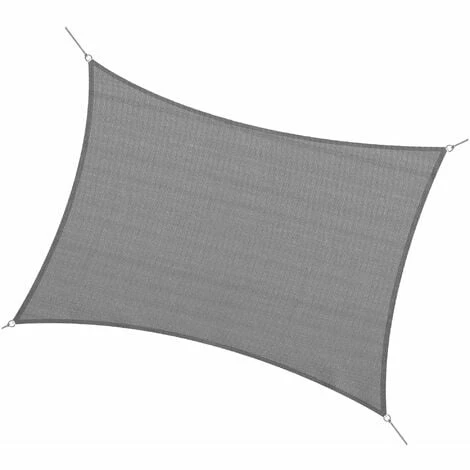 Outsunny 5x4m Sun Shade Sail Rectangle HDPE Canopy UV Protection, Charcoal Grey Outsunny 5x4m Sun Shade Sail Rectangle HDPE Canopy UV Protection, Charcoal Grey -Outsunny store 51519872 1