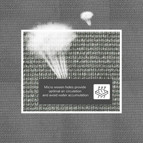 Outsunny 5x4m Sun Shade Sail Rectangle HDPE Canopy UV Protection, Charcoal Grey Outsunny 5x4m Sun Shade Sail Rectangle HDPE Canopy UV Protection, Charcoal Grey -Outsunny store 51519872 4