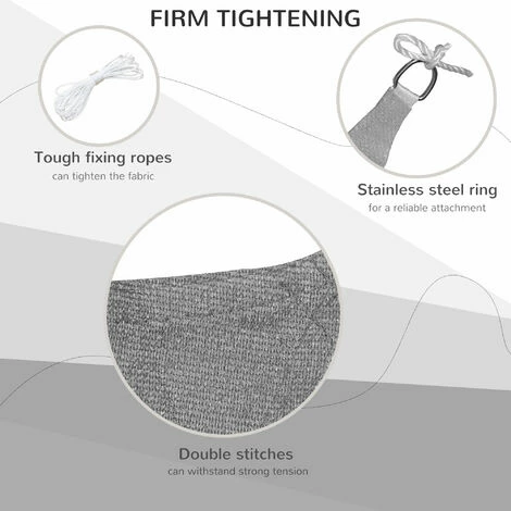 Outsunny 5x4m Sun Shade Sail Rectangle HDPE Canopy UV Protection, Charcoal Grey Outsunny 5x4m Sun Shade Sail Rectangle HDPE Canopy UV Protection, Charcoal Grey -Outsunny store 51519872 5