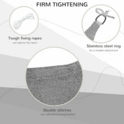 Outsunny 4x3m Sun Shade Sail Rectangle HDPE Canopy UV Protection, Charcoal Grey -Outsunny store 51519918 5