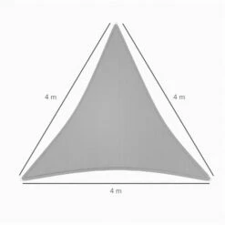 Outsunny 4x4m Triangle Sun Shade Sail UV Protection HDPE Canopy W/ Rings Grey -Outsunny store 51519921 2