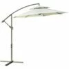 Outsunny 2.7m Cantilever Banana Parasol Outdoor Sun Shade W/ Crank, Beige -Outsunny store 52074104 1