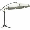 Outsunny 2.7m Garden Cantilever Banana Parasol Sun Shade W/ Crank, Cream White -Outsunny store 52523395 1
