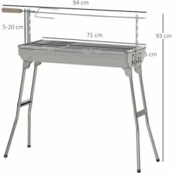 Outsunny Charcoal BBQ Rotisserie Grill Roaster Chicken Spit Roast Machine -Outsunny store 52523397 2