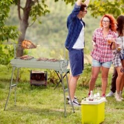 Outsunny Charcoal BBQ Rotisserie Grill Roaster Chicken Spit Roast Machine -Outsunny store 52523397 3