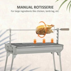 Outsunny Charcoal BBQ Rotisserie Grill Roaster Chicken Spit Roast Machine -Outsunny store 52523397 4