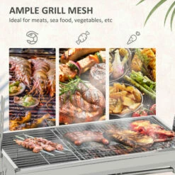 Outsunny Charcoal BBQ Rotisserie Grill Roaster Chicken Spit Roast Machine -Outsunny store 52523397 5