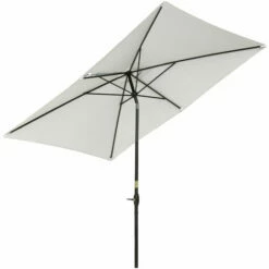 Outsunny 2 X 3(m) Garden Parasol Rectangular Market Umbrella W/ Crank White