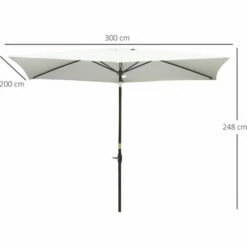 Alternative view of Outsunny 2 X 3(m) Garden Parasol Rectangular Market Umbrella W/ Crank White