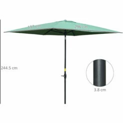 Alternative view of Outsunny 2 X 3(m) Garden Parasol Rectangular Market Umbrella W/ Crank Green