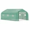 Outsunny 4.5 X 3 X 2m Outdoor Tunnel Greenhouse W/ Roll Up Door 6 Windows Green 2 Outsunny 4.5 X 3 X 2m Outdoor Tunnel Greenhouse W/ Roll Up Door 6 Windows Green -Outsunny store 52523403 1