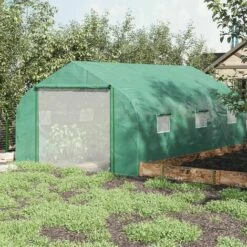 Outsunny 4.5 X 3 X 2m Outdoor Tunnel Greenhouse W/ Roll Up Door 6 Windows Green 4 Outsunny 4.5 X 3 X 2m Outdoor Tunnel Greenhouse W/ Roll Up Door 6 Windows Green -Outsunny store 52523403 3
