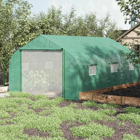 Outsunny 4.5 x 3 x 2m Outdoor Tunnel Greenhouse w/ Roll Up Door 6 Windows Green Outsunny 4.5 X 3 X 2m Outdoor Tunnel Greenhouse W/ Roll Up Door 6 Windows Green -Outsunny store 52523403 3