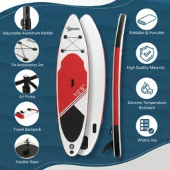 Outsunny 10Ft Inflatable Stand Up Board Non-Slip Deck Board W/ Paddle Carry Bag 5 Outsunny 10Ft Inflatable Stand Up Board Non-Slip Deck Board W/ Paddle Carry Bag -Outsunny store 52666257 4