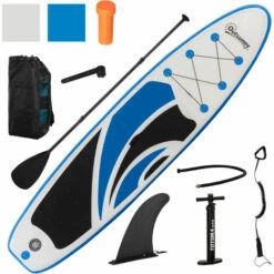 Outsunny 10ft Inflatable Paddle Stand Up Board, Adjustable Paddle Non-Slip Deck