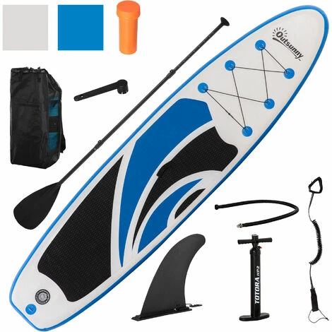 Outsunny 10ft Inflatable Paddle Stand Up Board, Adjustable Paddle Non-Slip Deck 3 Outsunny 10ft Inflatable Paddle Stand Up Board, Adjustable Paddle Non-Slip Deck