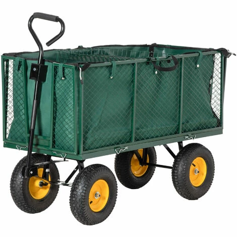 Outsunny Heavy Duty Garden Cart Truck Trolley Wheelbarrow Trailer Outsunny Heavy Duty Garden Cart Truck Trolley Wheelbarrow Trailer -Outsunny store 52666261 1
