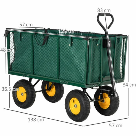 Outsunny Heavy Duty Garden Cart Truck Trolley Wheelbarrow Trailer Outsunny Heavy Duty Garden Cart Truck Trolley Wheelbarrow Trailer -Outsunny store 52666261 2