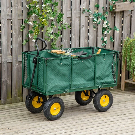 Outsunny Heavy Duty Garden Cart Truck Trolley Wheelbarrow Trailer Outsunny Heavy Duty Garden Cart Truck Trolley Wheelbarrow Trailer -Outsunny store 52666261 3
