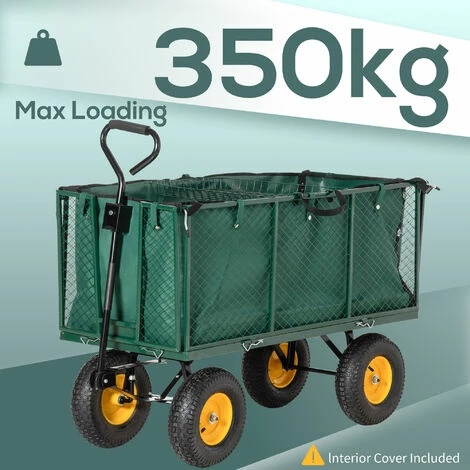 Outsunny Heavy Duty Garden Cart Truck Trolley Wheelbarrow Trailer Outsunny Heavy Duty Garden Cart Truck Trolley Wheelbarrow Trailer -Outsunny store 52666261 4