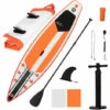 Outsunny 10Ft Inflatable Paddle Stand Up Board W/ Adjustable Paddle - White 2 Outsunny 10Ft Inflatable Paddle Stand Up Board W/ Adjustable Paddle - White -Outsunny store 52735532 1