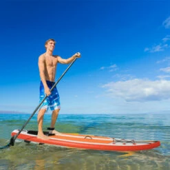 Outsunny 10Ft Inflatable Paddle Stand Up Board W/ Adjustable Paddle - White -Outsunny store 52735532 3