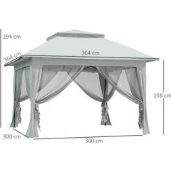 Outsunny 3.6 X 3.6m Pop-up Tent Gazebo Instant Canopy Steel Oxford W/ Roller Bag -Outsunny store 52735533 2