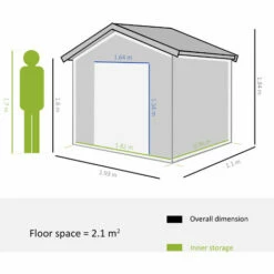 Outsunny 6ft X 4ft Metal Shed Garden Shed W/ Double Door & Air Vents, Green -Outsunny store 52735544 2