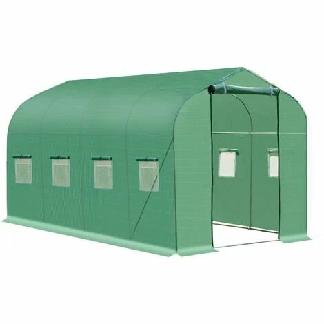 Outsunny 4 x 2 M Walk in Polytunnel Greenhouse Galvanised Steel w/ Zipped Door Outsunny 4 X 2 M Walk In Polytunnel Greenhouse Galvanised Steel W/ Zipped Door -Outsunny store 5289073 1