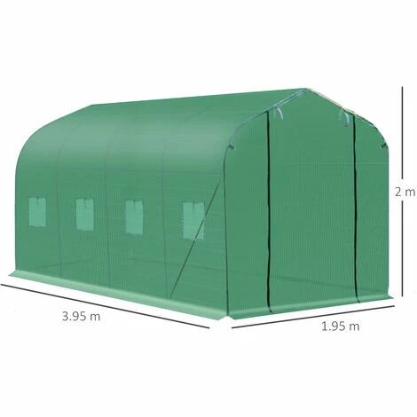Outsunny 4 x 2 M Walk in Polytunnel Greenhouse Galvanised Steel w/ Zipped Door Outsunny 4 X 2 M Walk In Polytunnel Greenhouse Galvanised Steel W/ Zipped Door -Outsunny store 5289073 2