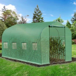 Outsunny 4 X 2 M Walk In Polytunnel Greenhouse Galvanised Steel W/ Zipped Door 4 Outsunny 4 X 2 M Walk In Polytunnel Greenhouse Galvanised Steel W/ Zipped Door -Outsunny store 5289073 3