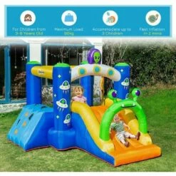Outsunny Kids Bouncy Castle With Slide Alien Style With Inflator Carrybag 11 Outsunny Kids Bouncy Castle With Slide Alien Style With Inflator Carrybag -Outsunny store 52977770 5