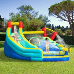 Outsunny 5 In 1 Kids Bouncy Castle With Slide Pool Inflatable House W/ Inflator -Outsunny store 52977775 3